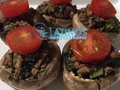 Deliciosa idea para la hora de la cena !!! Champiñónes rellenos de picadillo y tomate y con aceite de olivo !!! Cena ❌🚫 Carbohidratos!!! #BuenasNoches