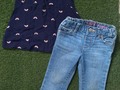 Conjunto Niña 2años 😍 6$  En excelente estado. Blusa old Navy/ Jeans Place. 💖