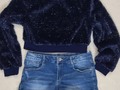 Conjunto Niña 10años/ 8$  Sweter importado peludito  Short Jeans Zara