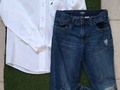 Conjunto Niño 8años ❤️ 12$  Camisa Náutica con corbatín Jeans Oshksoh