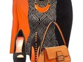 Naranja y negro en preciosa combinación para ir a la oficina #comovestirme #formal #moda