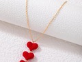 🥰❤️😍Colección Valentine’s Day😍❤️🥰  Cadena triple corazones rojo, negro y azul ❤️🖤💙