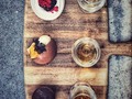 The wind took the whiskey —along with the flowers and lost them both  Chocolate and whiskey flight @varnishonking