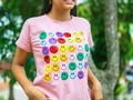 ¡Carita sonriente 😃 para iniciar este día! 🌞🍦 Nueva T-SHIRT en tela fría talla única 😍  #camisetas #camisetastelafria #tshirt #playeras #camisetasdama #estampados #moda #Bucaramanga #dcfstore