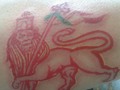 My new tattoo!" #lion #judah #tattoo #red #ink #lord #of #lords #king #of #kings