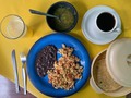 This is how a typical Mexican breakfast looks like. Scramble eggs a la mexicana (green Chile, onions, tomato) beans, orange juice, coffee and tortillas (this are handmade) the price at a Fonda? $65 like 3 USD   #mexico #mexicanfood #foodie #foodporn #breakfast