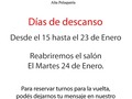 Días de descanso del equipo Figueroa!