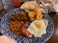 Breakfast time before taking the train
