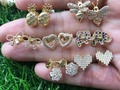 Hermosura de aretitos laminados en oro 18k $350c/u 💖🦋🐝🎀🐘🌸 Pedidos 📲 829-723-0854