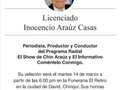 La vieja escuela del periodismo sabrá quién era "Chin Araúz"...  Un excelente profesional que estoy segura ahora descansa en paz.  Si me preguntan quiénes fueron mis maestros del periodismo de calle, Chin fue uno de ellos.  Paz a su alma 🤍