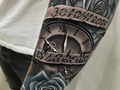 Reloj y rosas, Diseño en freehand! Espero les guste 😁✌🏼#freehand #tattooink #inked #rosas #reloj