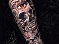 Trabajo en sombras y un toque de color👁💀. •Citas y cotizaciones 61434344•