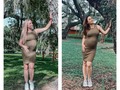 Encuentren las diferencias jejeje Una foto es de mi embarazo con @soytomasgabriel 2019 y la otra actual con @newbabyparisipalacios  3 años de diferencia pero en el mismo lugar y el mismo vestido. ❤️❤️ #pregnant #babyiscoming #pregnancy