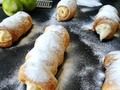 Enrollados de hojaldre con pastelera  #pastry #pastrychef #instagood #food #hojaldrerelleno #hojaldres #pasteleria #enrollados #dulces