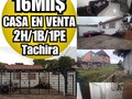 Casa de oportunidad en venta 📍▪Ubicación: pinares del torbes en Urbanismo privado Las leidys " san Cristóbal la Guayana" 💰▪Precio: 16.000$ 🏠▪︎Instagram: @francia.pascia.realtors @francia_pascia 📲▪Contacto:04127500706 🏬▫Tipo de Inmueble: Casa 📋▫Tipo de Operación: Venta 📏▫ Metros cuadrados: 60 metros2 🛏▫ Habitaciones: 2  🚽▫Baños: 1 🚘▫ Puestos de Estacionamiento: 1 💳▫Extra:1 solo nivel  Sala  Comedor  Cocina  Área de servicios Patio  Área social  Techo de machimbre  Piso de cerámica  Portón privado  Parque y jardín  📖▫ Condiciones: excelentes 🚱▫ Servicios:  todos.
