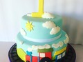 #cumpleaños de Salvador #torta #dulces #diversión #tren #colores #niños