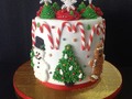 #torta #navidad #muñecodenieve #hombredejengibre #arbolito #coposdenieve #bastones
