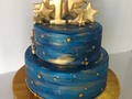#torta #cumpleaños #fiesta #15años #amigos #familia #dorado #azul #estrellas #vainilla #tortagalaxia