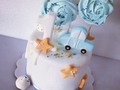 #torta #vainilla #celebración #bebé #1mes #carro #azul #niño