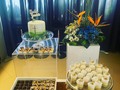 Celebración confirmación de Pedro Javier #torta #dulces #postres #shot de limón #shot de paleta #profiteroles #trufas #galletas .. montaje @luis_instyle
