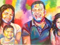 Gracias al artista Miguel ramos por plasmar a mi familia en sus lienzo.excelente trabajo