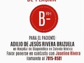 Solicitan ayuda de donante de plasma 🙌🏻