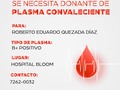 Se necesita donante de plasma