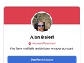 Just so you know my husband @[514913733:Alan Baierl] has been sent to Facebook jail AGAIN. It'll be for 30 days, he is still able to use instagram and his messenger.