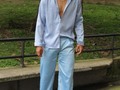 Camisa y pantalón en satén grueso  Disponible en todas las tallas por encargo