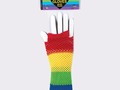 Rainbow Fishnet Gloves    Rainbow Fishnet Gloves Rainbow Fishnet Gloves. A fun, uncommon pride item: a pair of rainbow-color fingerless fishnet gloves. Item Number: 53370 UPC: 721773738005 Mfg #: 73800 For more products click here Follow us on Facebook here