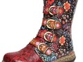 SOCOFY Womens Retro Small Flowers Metal Buckle Zipper Flat Short Boots $89.99  #julieannsboutique #shoes #boots #fashion #fashionstyle #style #instashopping #apparel #womens #shopping #shoppingonline #onlineshopping #buy #buynow