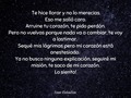 Te hice llorar y no lo merecias. Eso me salió caro. Arruine tu corazón, te pido perdón. Pero no vuelvas porque nada va a cambiar, te voy a lastimar.  Sequé mis lágrimas pero mi corazón está anestesiado.  Ya no busco ninguna explicación, seguiré mi misión, te saco de mi corazón. Lo siento! Jose Ceballos