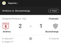 El Atlético Bucaramanga perdió 2 - 1 frente al América de Cali.