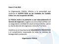 La clinicafoscal comunica que continúa la ALERTA ROJA en las Unidades de Cuidad Crítico con una ocupación del 98%.