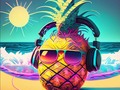 Mr. Pineapple .  . . . . . . . . . . . . . . . . . . . . . . . . . . . . . #pineapple #pop #popart #digital #digitalart #neon #beach #sun #ocean