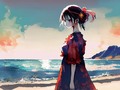Sunset . . . . . . . . . . . . . . . . . .       .   . . . .   ... . #sunset #girl #beach #sand #sun #art #digital #digitalart