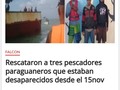 Autoridades rescataron a 3 pescadores que estaban desaparecidos desde el 15 de noviembre en aguas de Falcón tras tres días a la deriva. En concreto, los sujetos fueron encontrados a 24 millas náuticas de La Macoya y a 30 millas del Cabo San Román. Estaban en la embarcación Mary Pérez, la cual zarpó el martes pasado desde Yaima.  Más en   #Noticias  #Falcón