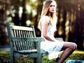 Blonde in the park #blonde #model #whitedress #beautiful