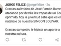 Hoy es una fecha muy importante para nuestra patria y este pana @joseramontv lo sabe. Bravo campeón Bravo. . . #venezuela🇻🇪 #simonbolivar #jorgefelice #freedom #natalicio