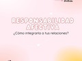 La idea de la responsabilidad afectiva es cuidar al otro del sufrimiento innecesario, básicamente siendo honestos, frontales y respetuosos con lo que decimos y hacemos. Visita mi página para leer más sobre esto. #responsabilidadafectiva #relacionessanas