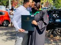 Mira hacia atrás y sientete orgullosa de lo que has Legrado. Mira Hacia adelante y crea el brillante futuro que mereces; y que en cada paso que des recibas la guia de Dios