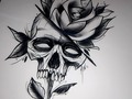 Skull and rose 💀🌹 #tattoomonts #tattoo #skull #rose #ñuñoa #chile #blackwork