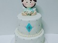 Christian cake 🙏💙 Lindo y tierno pastel de comunión para un Angelito muy especial 😍 Todo en fondat 👐 #ciudadojeda #cabimas #maracaibo #christiancake #communioncake #fondant #fondatcake #instagramcake #instancake #cakestagram #igerszulia #igersvenezuela