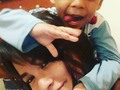 Con el más loco de todos, el que me está volviendo vieja a velocidad flash! El q me saca las canas verdes pero el que más me quiere y me ama! 💕😋 Ooooootin baby hahaha