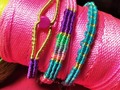 Trio de pulseras en tejido macramé"