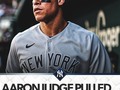 Aaron Judge has been pulled from the game in RF against the Rangers in the bottom of the 4th inning.  Judge had an awkward head-first slide at third base yesterday.