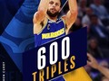Stephen Curry es el primer jugador en la historia de los #NBAPlayoffs en anotar 600 triples. 💦🤯