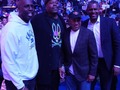 Tim Thomas, Patrick Ewing, John Starks y Kurt Thomas después del Juego 1 en MSG🤩🗽