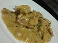 Tiras de pollo con estragón a la crema