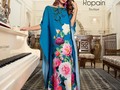 Manta turquesa jardín de flores y mariposas con estampación digital. #exclusivo #unico #diseño #arte #deache #glam #fashion #style